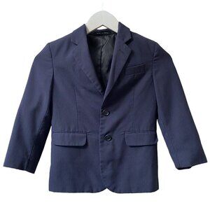 CALVIN KLEIN Boys Blazer Size 6 Navy Blue Pinstripe Suit Jacket